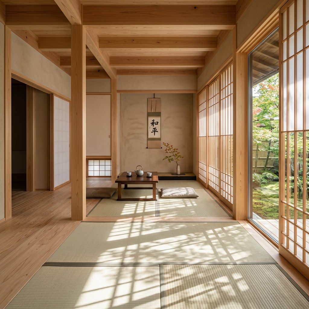 美しい和モダン注文住宅の内装